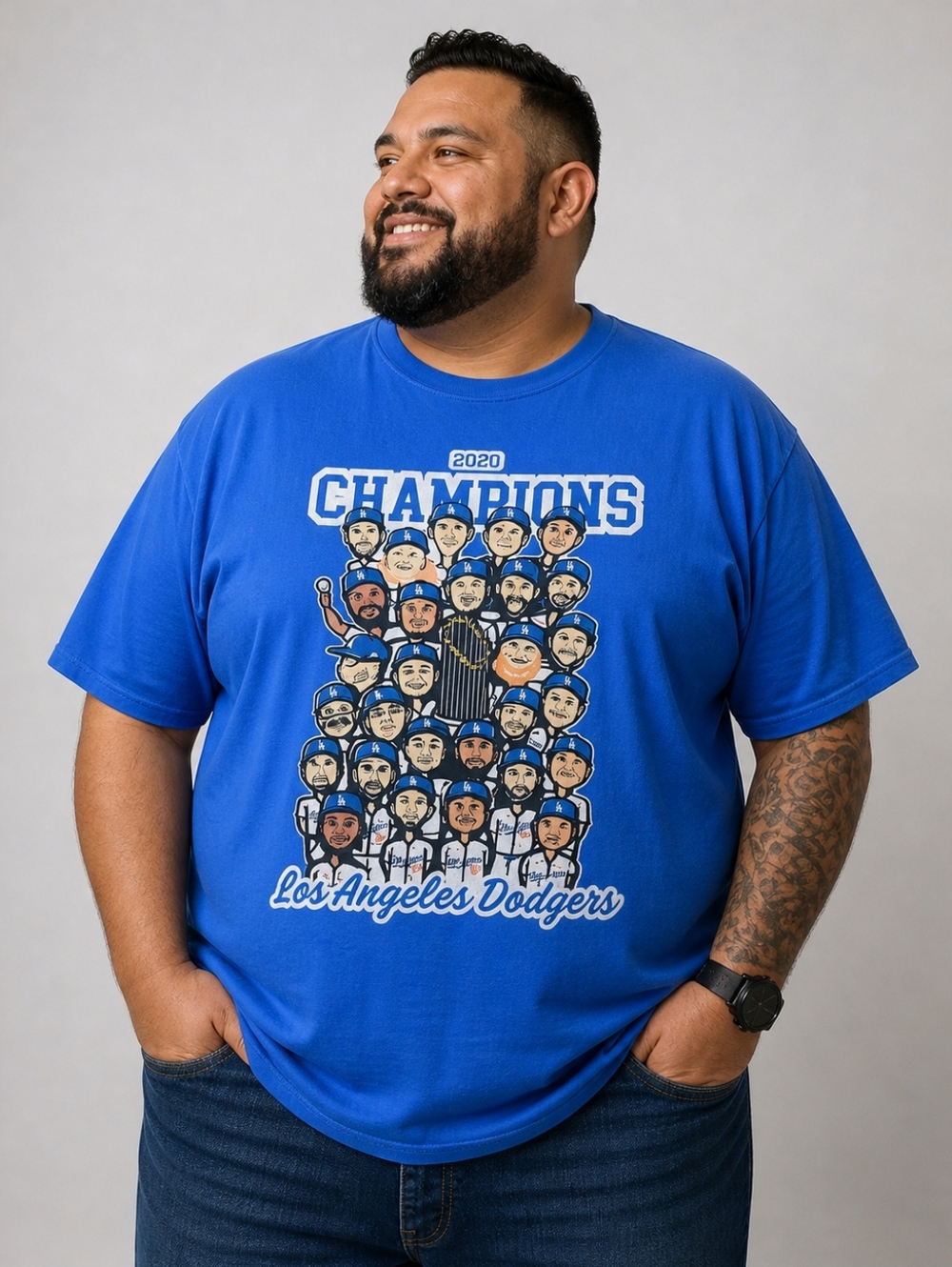 LA Dodgers World Series 2020 Tee 2XL MLB Graphic Blue